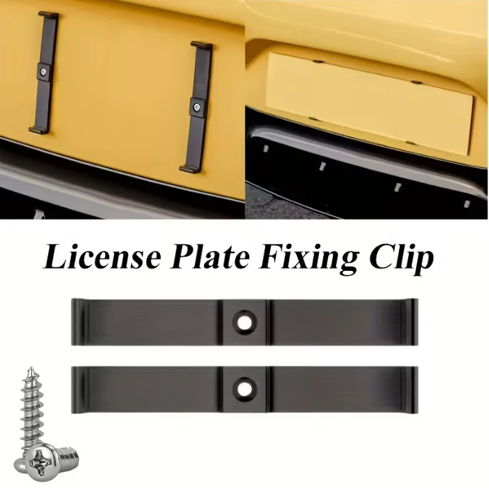 2PCS/Set Number Plate Holder Licence Universal Plate Clip Frameless Push Clip Frame Reg For Truck Trailer RV Car Accessories
