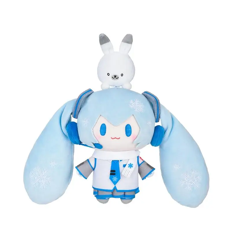 High Quality Plush Key Chain Anime Hatsune Miku Snow Series Doll Kawaii Q Version Plushies Backpacks Pendant Gift
