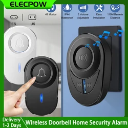 Elecpow Wireless Doorbell Outdoor Waterproof Smart Home Door Bell Elderly Emergency Call Reminder LED Flash Home Security Alarm