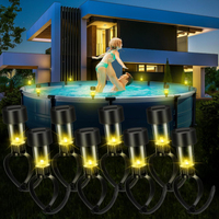 1-10PC Waterproof Solar Hanging LED Pool Light Cylinder Shape Warm White Lamp for Outdoor Garden Above Ground Pool  Lighting Use