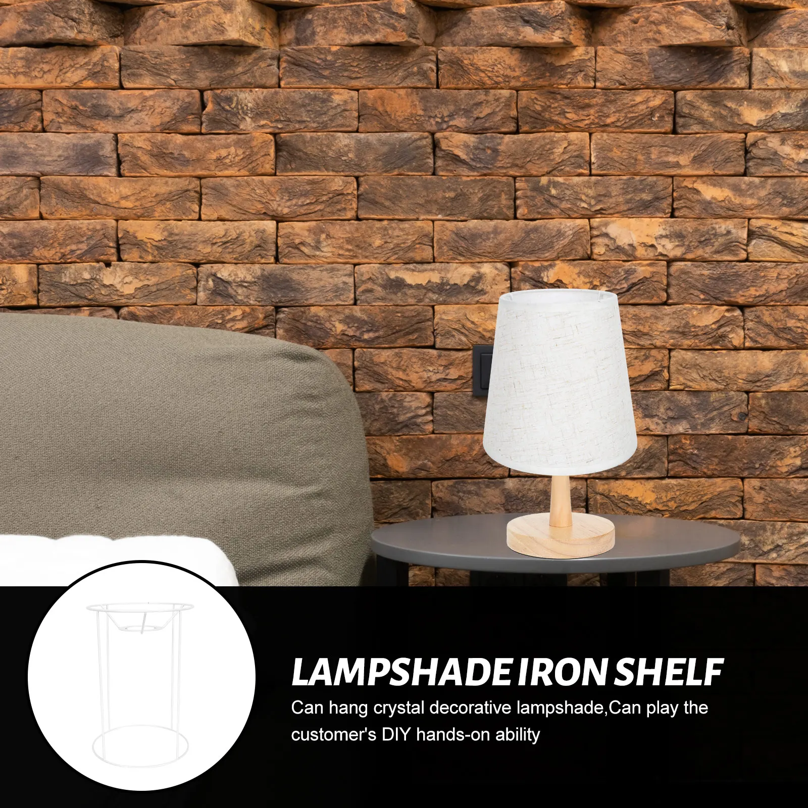 

DIY Lampshade Frame Wrought Iron Table Light Covers Scalloped Shade Ch Bracket Small Desk Lamp Frame Sturdy Durable