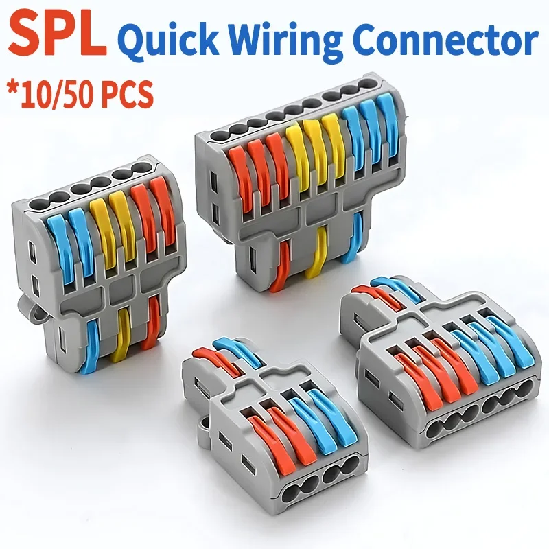 1 in Multiple Out Quick Wiring Connector Universal Splitter Wiring Cable Push-in Can Combined Butt Home Terminal Block SPL 42/63