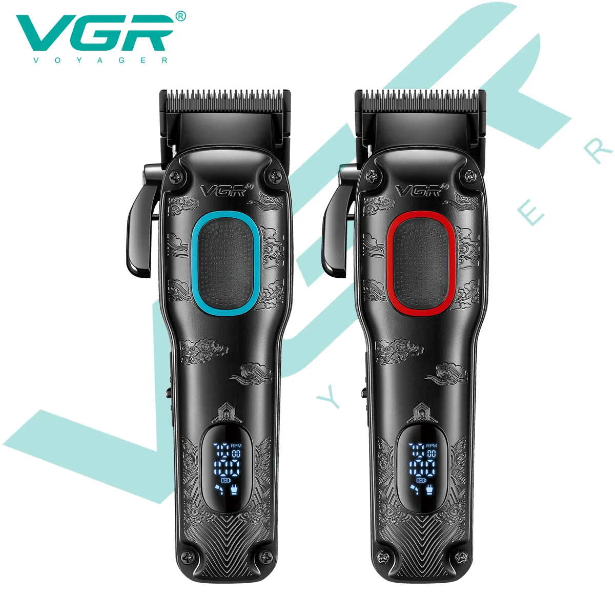 

VGR V-016 электрическая машинка для стрижки волос с металлическим рельефным триммером для волос на теле, 70000 об/мин, светодиодный домашний интеллектуальный цифровой дисплей, электрический push shea