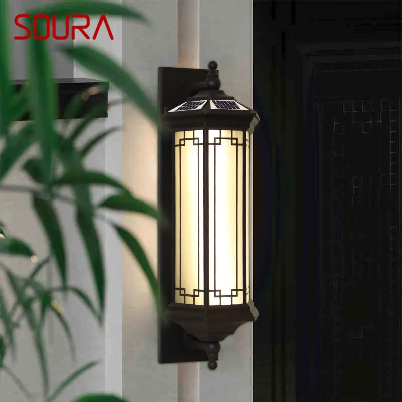 

SOURA Solar Wall Lamp Contemporary Outdoor Sconce Lights LED Waterproof IP65 for Home Villa Balcony Courtyard