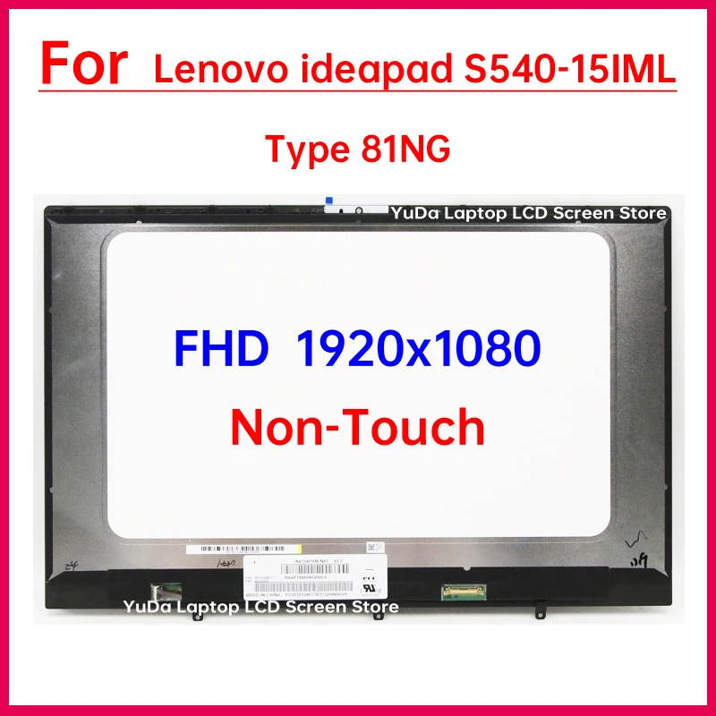 

15,6-дюймовый ЖК-экран для ноутбука Lenovo ideapad S540-15IML, тип 81NG, дигитайзер дисплея с рамкой в ​​комплекте, замена FHD 1920x1080