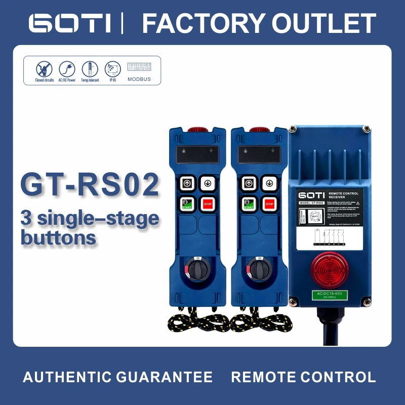 Imagem -02 - Controle Remoto sem Fio Industrial da Grua do Guindaste Interruptor de Canal de Velocidade Única Goti ac dc Substitua F212s 12v1865v65440v Gt-rs02