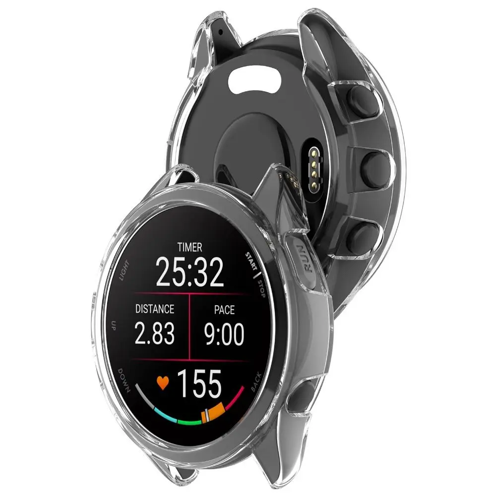 ฝาครอบป้องกันแบบ TPU ตัวกันกระแทกสมาร์ทวอท์ชอุปกรณ์ป้องกันหน้าจอสำหรับ Garmin Forerunner 165/165 Music