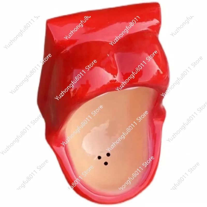 1Pcs Creative Toilet Red Lip Urinal Mouth Shape Exaggerated Integrated Induction Smart Poop Potty Easy Cleaning and Maintenance