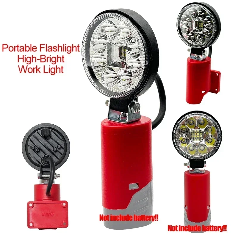 

For M12 3 Inch LED Work Lights Flashlight Spotlight Torch For Milwaukee 12V Li-ion Battery 48-11-2420 Outdoor Camping Lamp