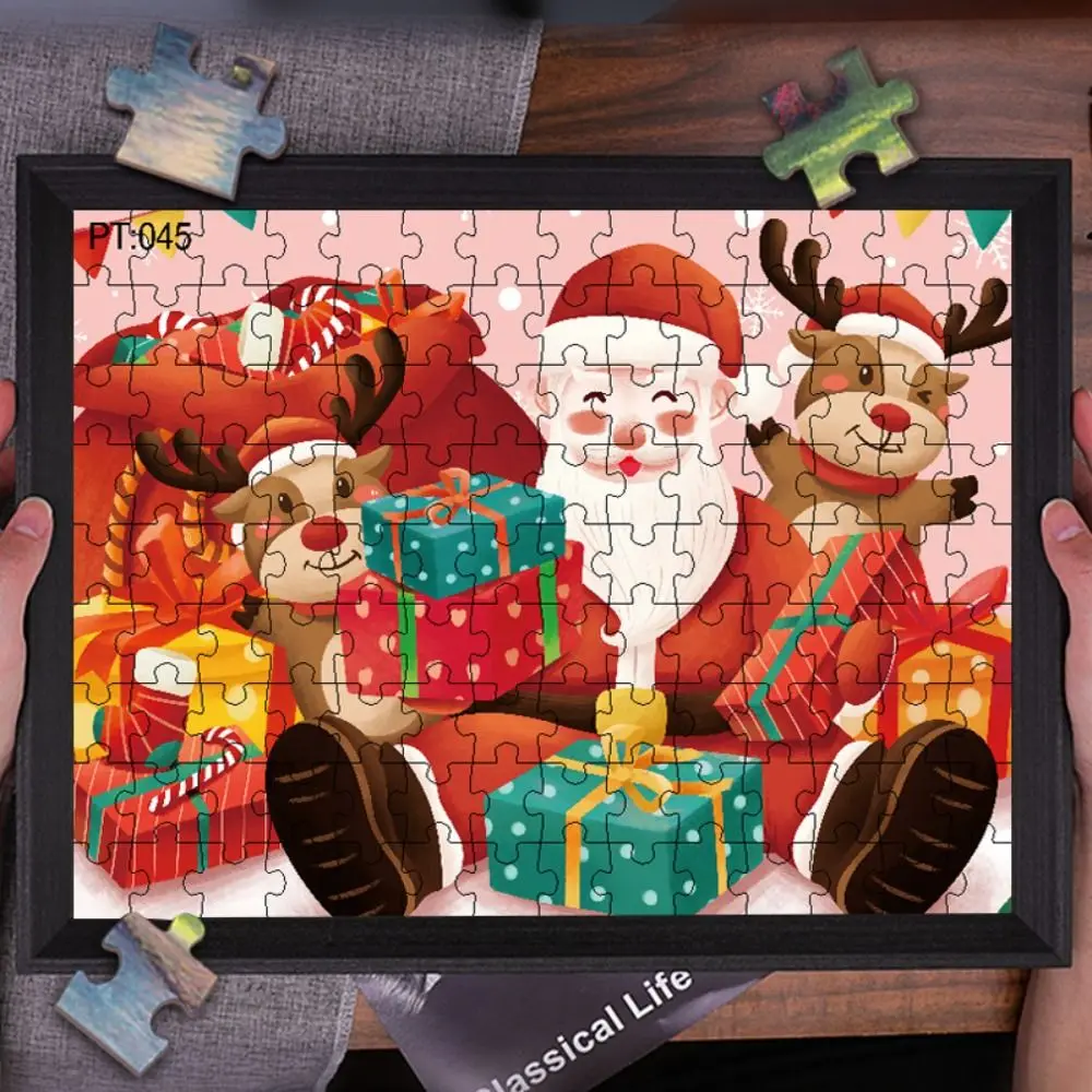 Puzzle en papier Montessori pour bébé, jouets de Noël, mise en commun pratique, 126 pièces