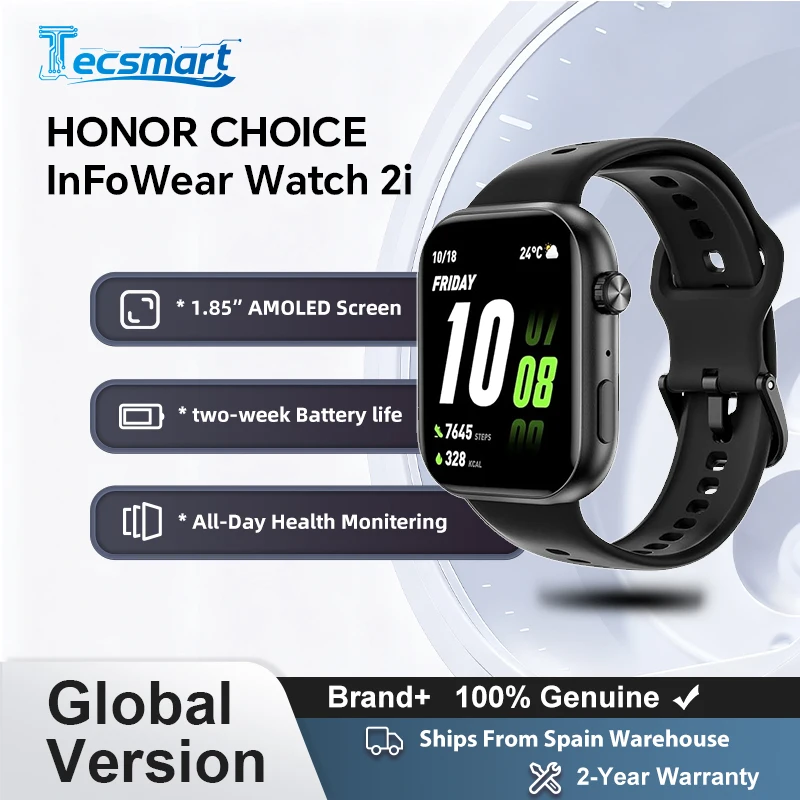 HONOR CHOICE InFoWear Watch 2i Smartwatch con Schermo AMOLED da 1,85 Pollici, Monitoraggio della Salute Tutto il Giorno, Chiamate Bluetooth, HONOR CHOICE Watch 2i