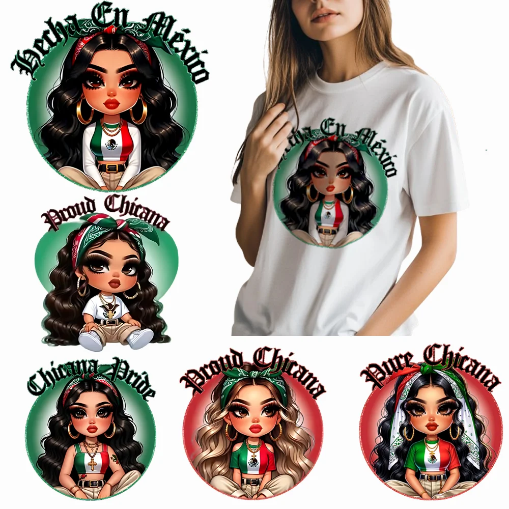 Premium Quality Heat transfer Printing of Mexican Girl with Vibrant Image for T - shirts  Bags & DIY Crafts