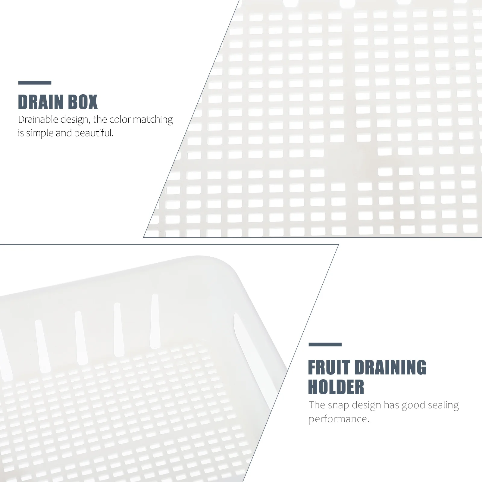 

1Pcs Multifunctional Fruit Storage Box Oblong Vegetable Washing Draining Container Kitchen Food Fresh Keeping Box