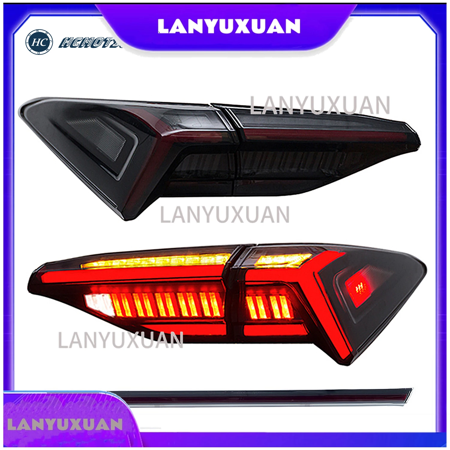 2026 HCMOTIONZ Factory Back Rear Lamps Car Accessories 2018 2019 2020 2021 Tail Lights Assembly for Toyota Avalon