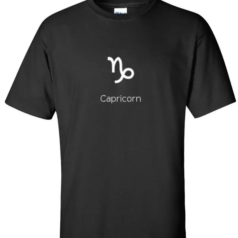 Capricorn Sign Zodiac Astrology Star Horoscope Funny Black Cotton T shirt