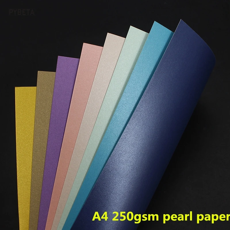 50sheets- 21x29.7cm A4 A3 A5 250gsm Pearl paper double surafces pearl paper DIY Party Decorations Card Making Craft Paper