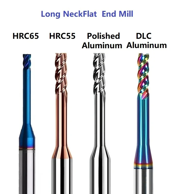

Плоская концевая фреза с длинной горловиной Mirco 0.2-D0.9 D1.0-D3.0 Горячая 2/3/4/5/6/8/10/12/15/20 Фреза с глубокими отверстиями Фрезы с ЧПУ для Matel