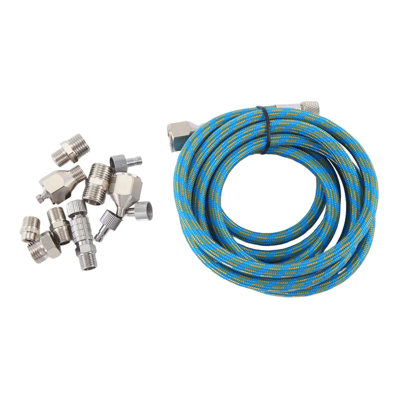 A23E-Airbrush Adapter Set, Quick Release Airbrush Adapter Kit, Nylon Braided Air Hose, For Air Compressor And Airbrush Hose