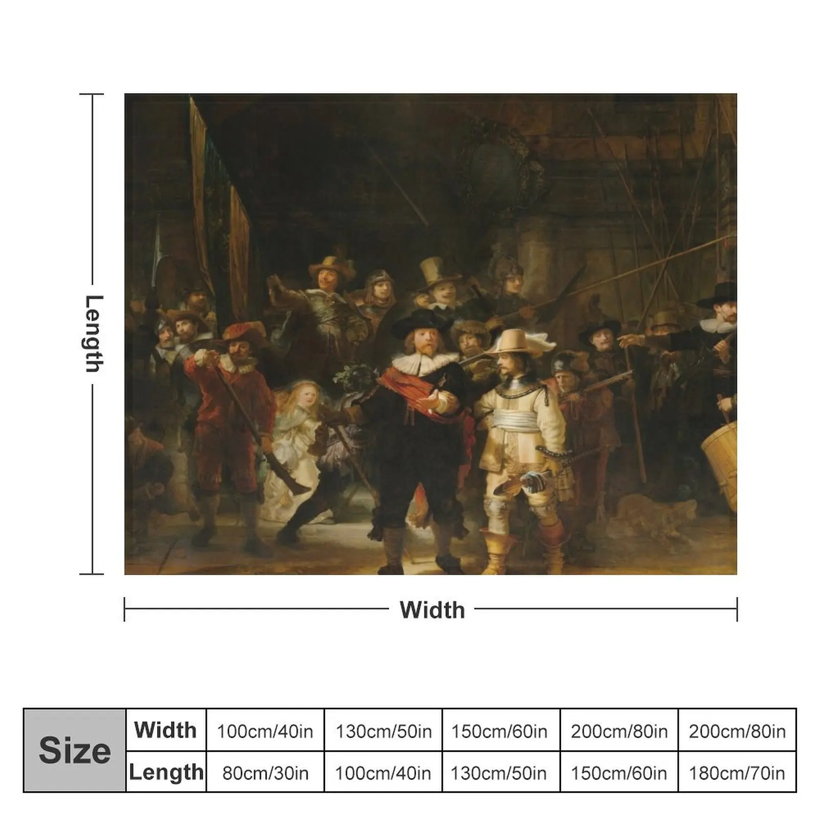 The Nightwatch by Rembrandt van Rijn ( Nachtwacht ) Throw Blanket Travel Soft Sofa Throw manga Blankets