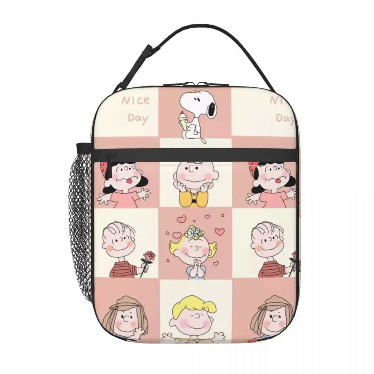 Peanuts Snoopy Cute Cartoon Insulated Lunch Bags Thermal Meal Container Leakproof Tote Lunch Box Food Handbags Office Outdoor