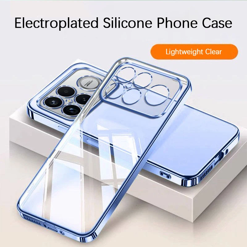 Hochwertige TPU-Handyhülle für Xiaomi Poco F8 Pro Ultra F8Pro F8Ultra 5G, transparente, plattierte Silikon-Softcover, originale Luxus-Rückabdeckung