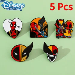 1 Set Movie Character Metal Badge Deadpool and Wolverine Alloy Drip Oil Brooch Superhero Pin Accessory Cute Anime Pins