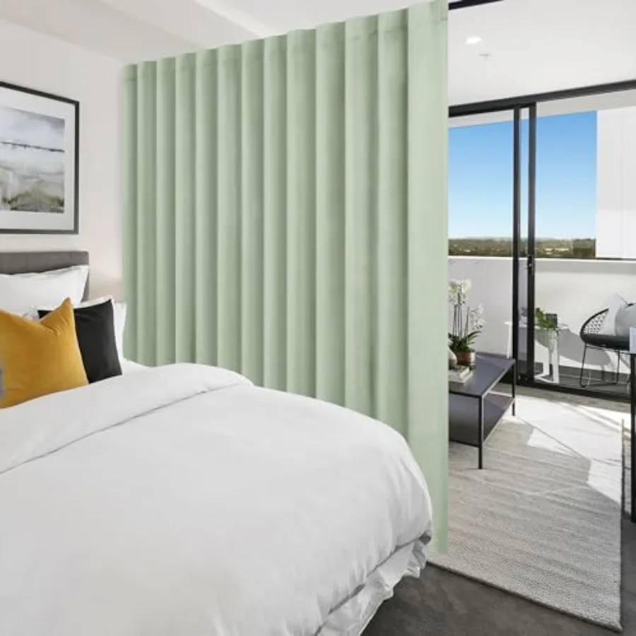 Patio Sliding Door Room Divider Curtain Privacy out Thermal Insulated Curtains with Back Tab and Rod Pocket for Bedroom Partiti