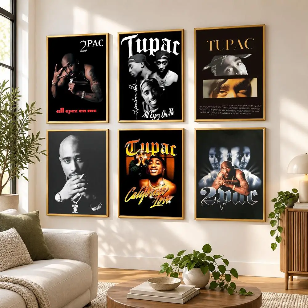 Tupac S-Shakur Famous Rapper Poster HD art sticky wall waterproof home living room bedroom bar aesthetic decoration