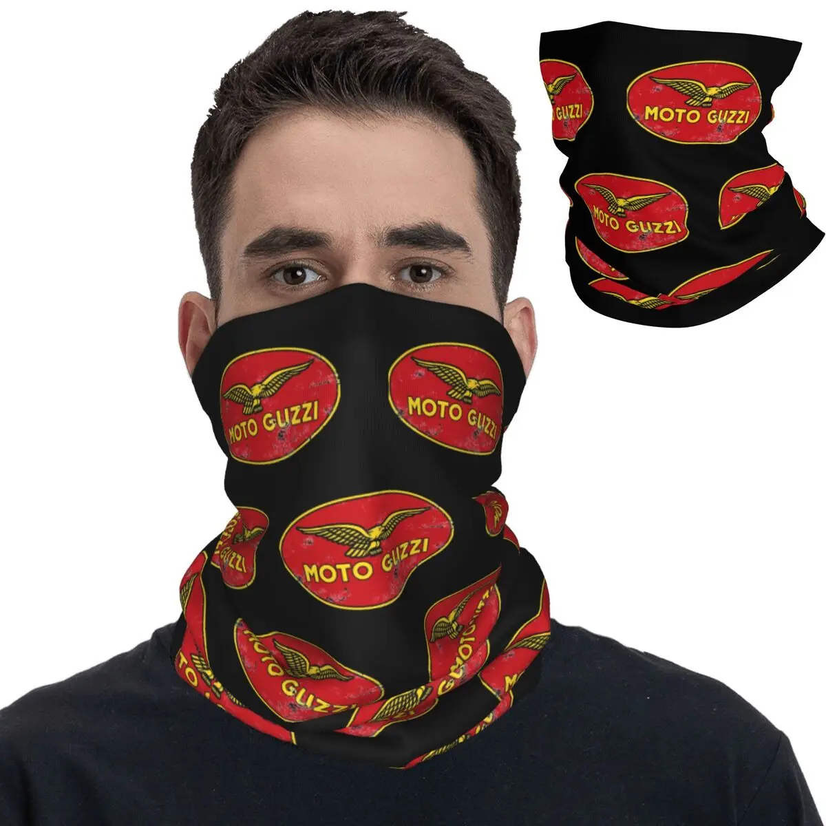 Guzzi Motorcycles Motor Bandana Neck Gaiter Printed Balaclavas Wrap Scarf Multi-use Headwear for Men Women Adult Washable