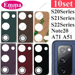 EmmaHelp 10 szt. Zamiennik szyby tylnej kamery do Samsung S20 Fe S20FE Note 20 Ultra S23 S21 Note 10 Plus S10 5G A71 A51