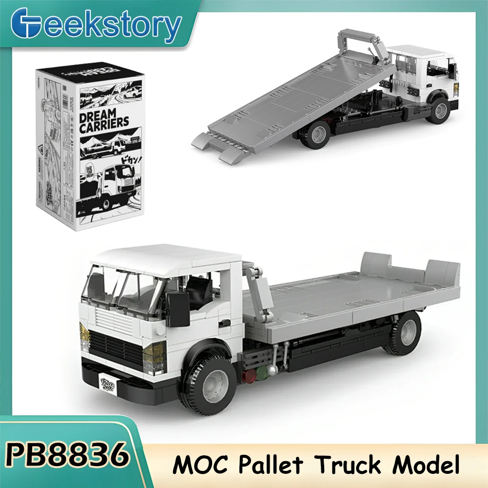 

482 шт. MOC набор моделей поддона, бортовой прицеп, автомобильный комплект, строительные блоки, инженерные идеи автомобилей, игрушки, подарки для детей