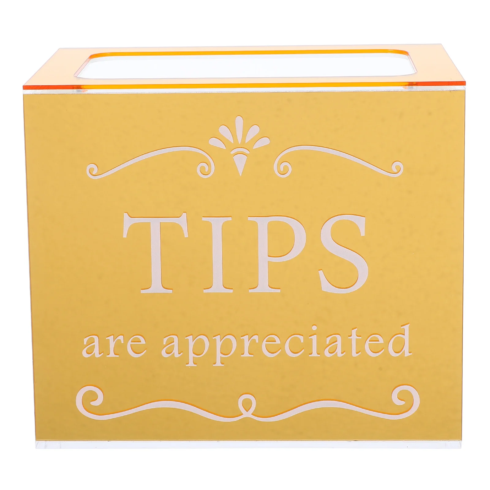 Acrylic Suggestion Box Clear Gold Rectangular Money Collection Box Lockable Donation Raffle Tip Jar for Bars Cafes Restaurants