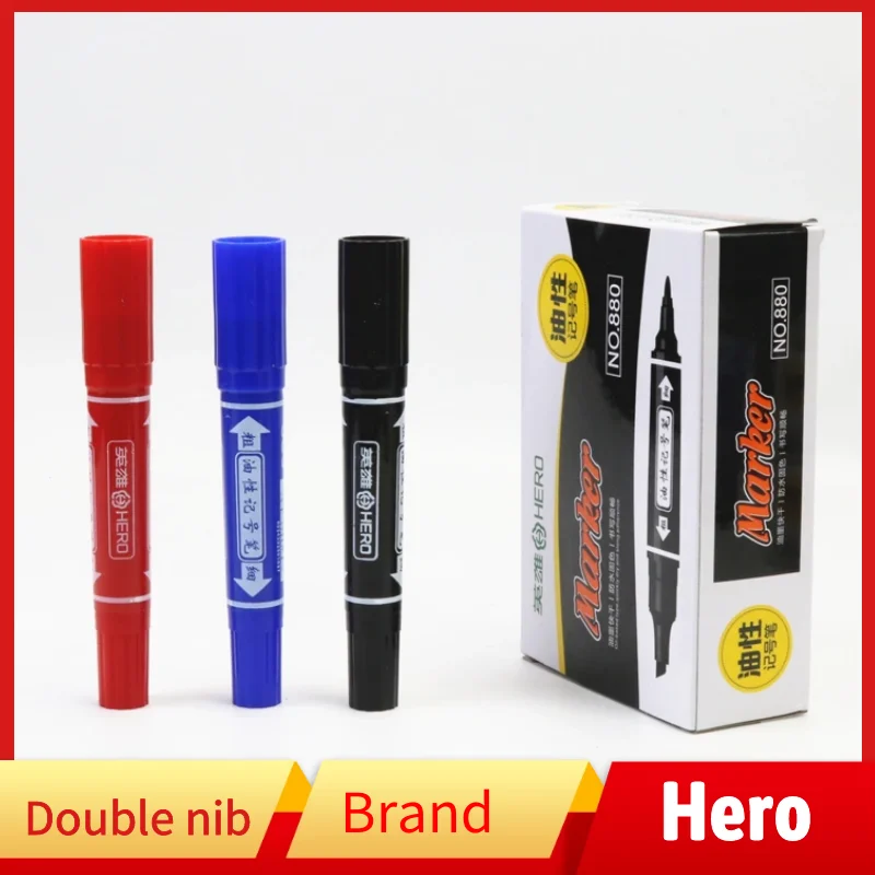 

Hero Oily marker Waterproof and non polishing Marker Pen Express Logistics Marker sharpie Round and flat head