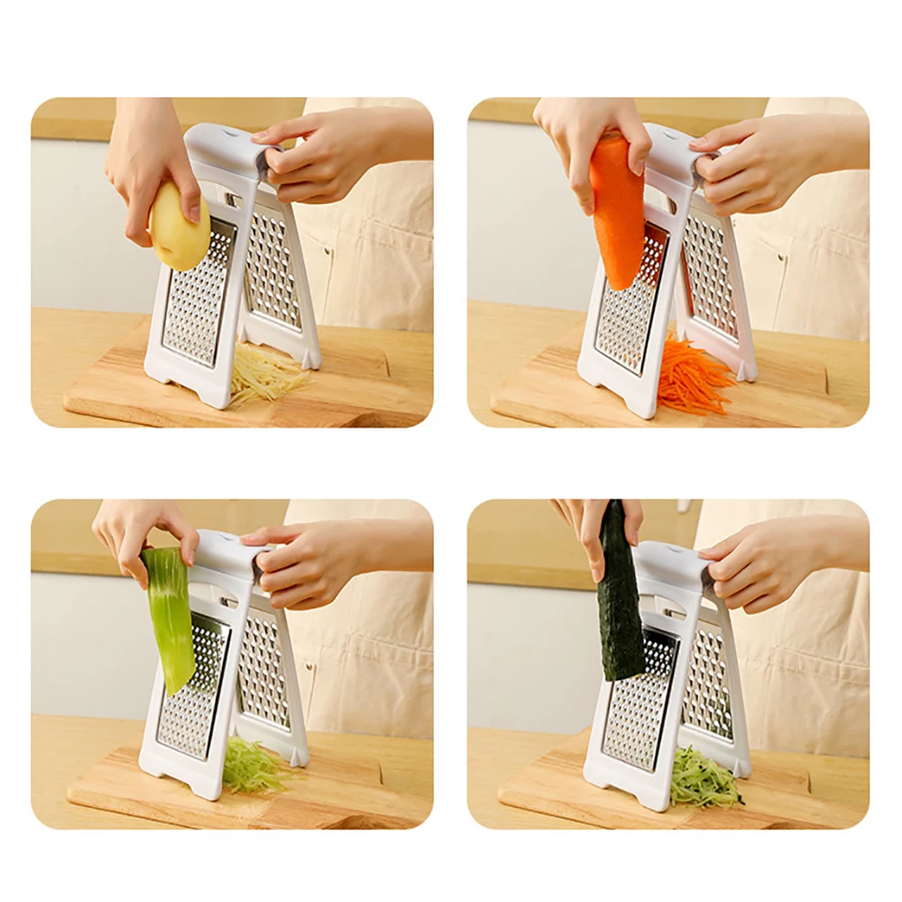 Foldable Stainless Steel Box Cheese Grater Handheld 2 Sided Ginger Shredder Vegetable Fruit Ginger Cutter Kitchen Accessories