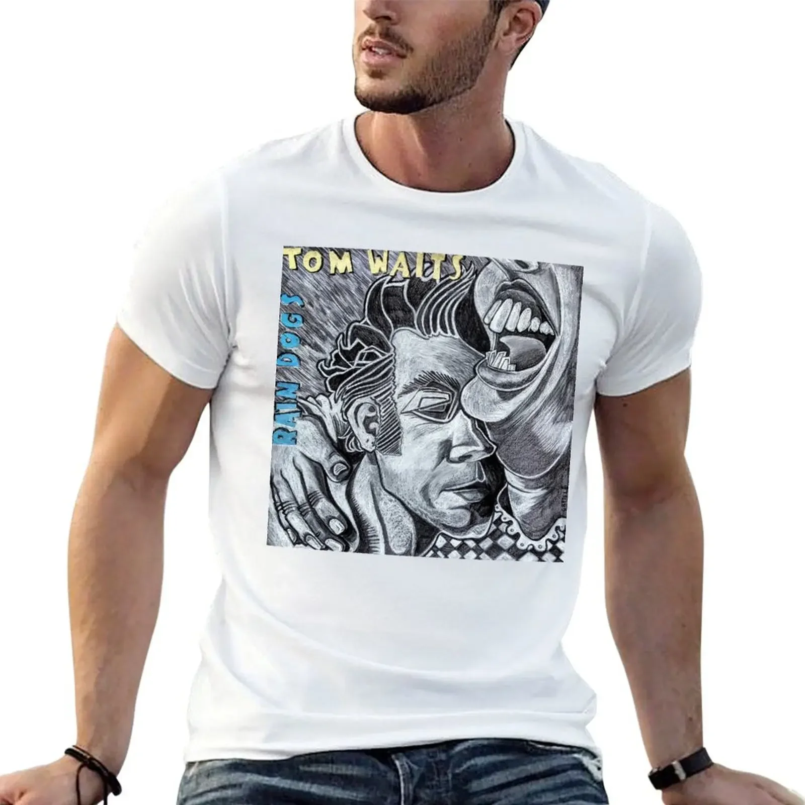 

Tom Waits, Rain Dogs T-Shirt graphic tee shirt for a boy plus size clothes outfits for men