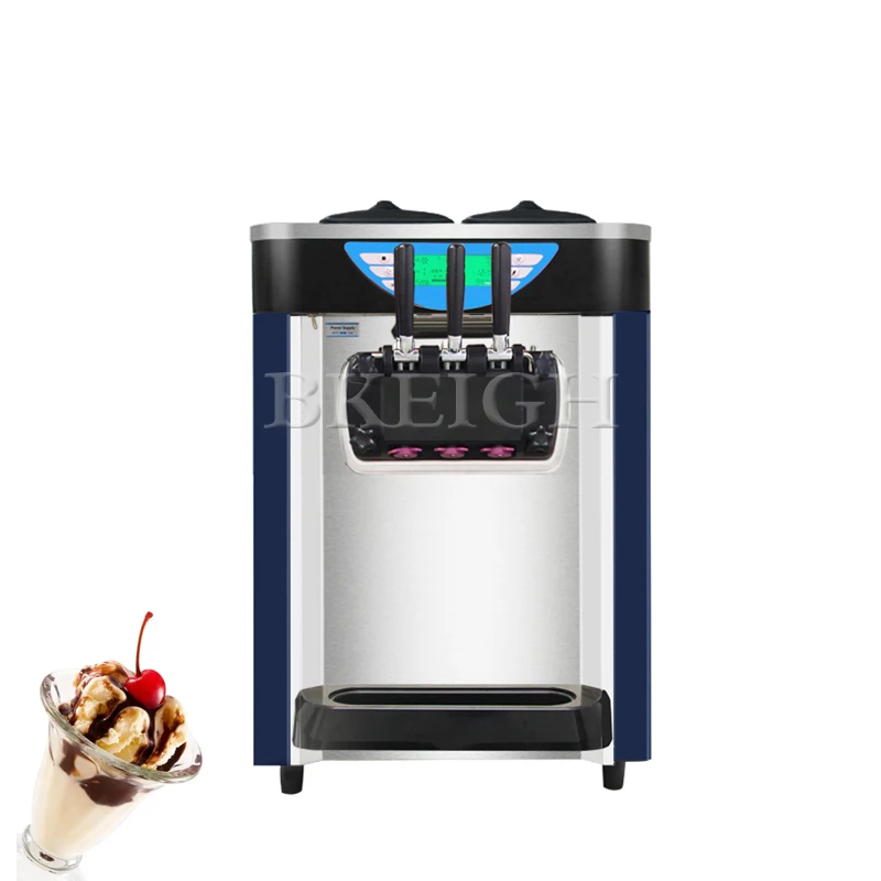 

Commercial Electric Soft Ice Cream Machine Multifunctional Electric 21-26L/H 3 Flavor Sundae Machine