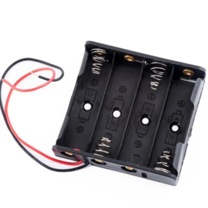 1 2 3 4 Slots ports AA Size Power Battery Storage Case Box Holder Leads black for diy repair tools