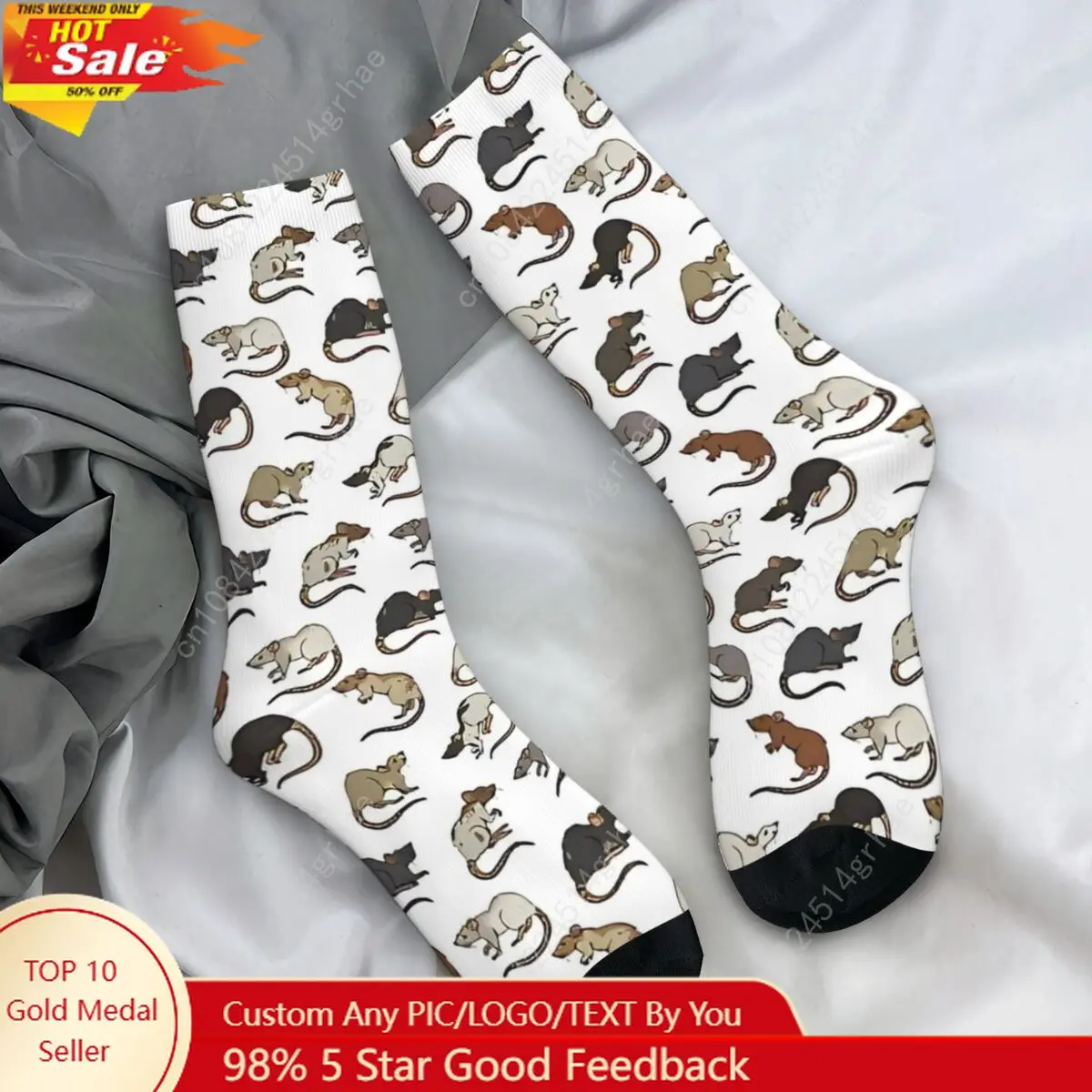 Ratos mouse animal meias mulheres homens meias coloridas respirável meias góticas outono escalada antiderrapante meias personalizadas presente