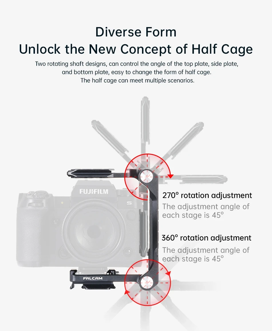 Ulanzi f22 & f38 & f50 Schnellverschluss-Halbkäfig-Kit für starke Expansion für Sony Fujifilm Lumix Canon Nikon Sigma Olympus – Detail 2