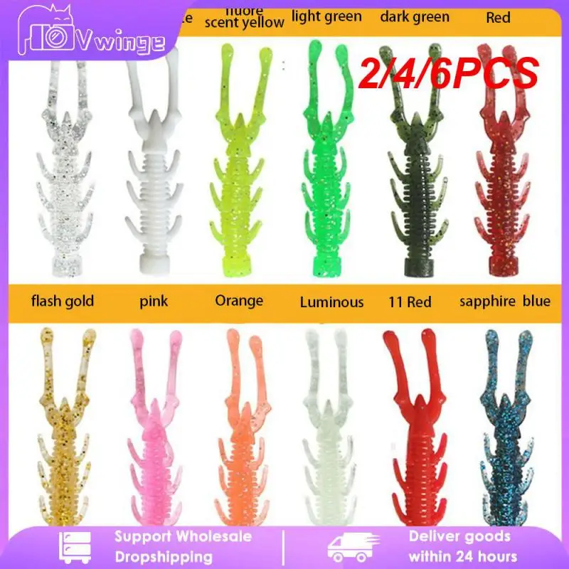 2/4/6PCS 5cm Luya Fake Bait Tear-resistant Fishing Accessories 2 Inch 3 Inch Bionic Soft Bait Artificial Bait Fishing Gear