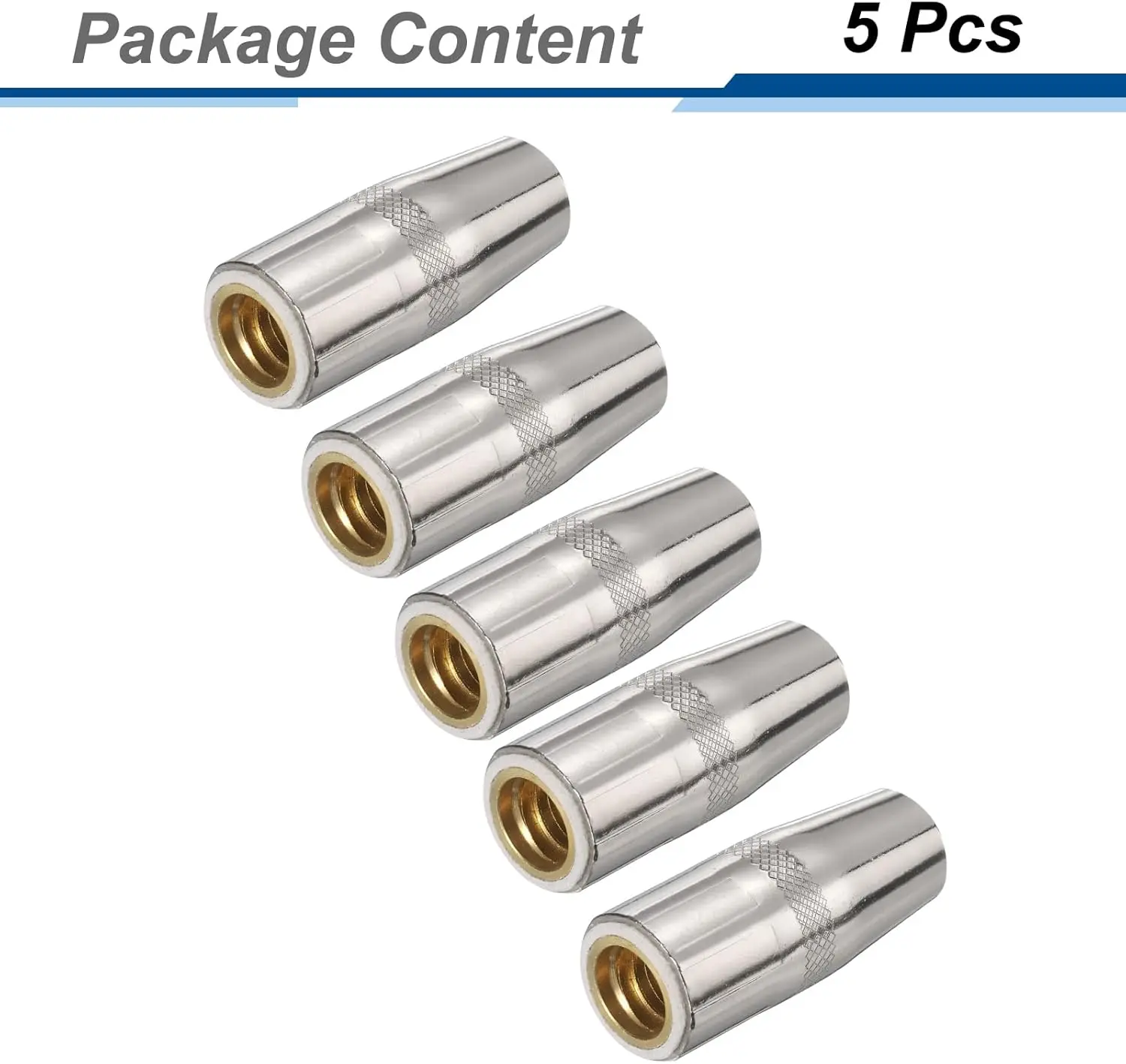5 قطعة Mig فوهة بندقية لحام 1/2 "فتحة KP2742-1-50F النحاس النيكل تصفيح شعلة لحام ملحق لأجزاء MIG 200A/300A/400A