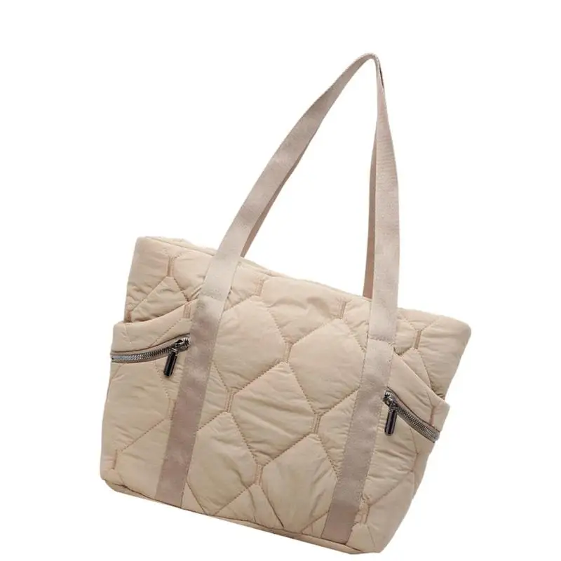X5XA Practical Wear Resistant Shoulder Bag Stylish Quilted Pattern Roomy Interior Compartments