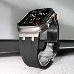 Titanium Color Band for Apple Watch Ultra 49mm 45mm series 9 8 7 Silicone Watchband for iWatch ultra 2 se 5 4 6 42 44mm Bracelet