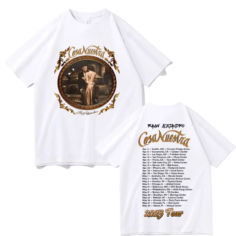 Rapper Rauw Alejandro Cosa Nuestra Tour 2025 T-shirt Men Women Hip Hop Fashion Trend T-shirts Men's Vintage Oversized T Shirts