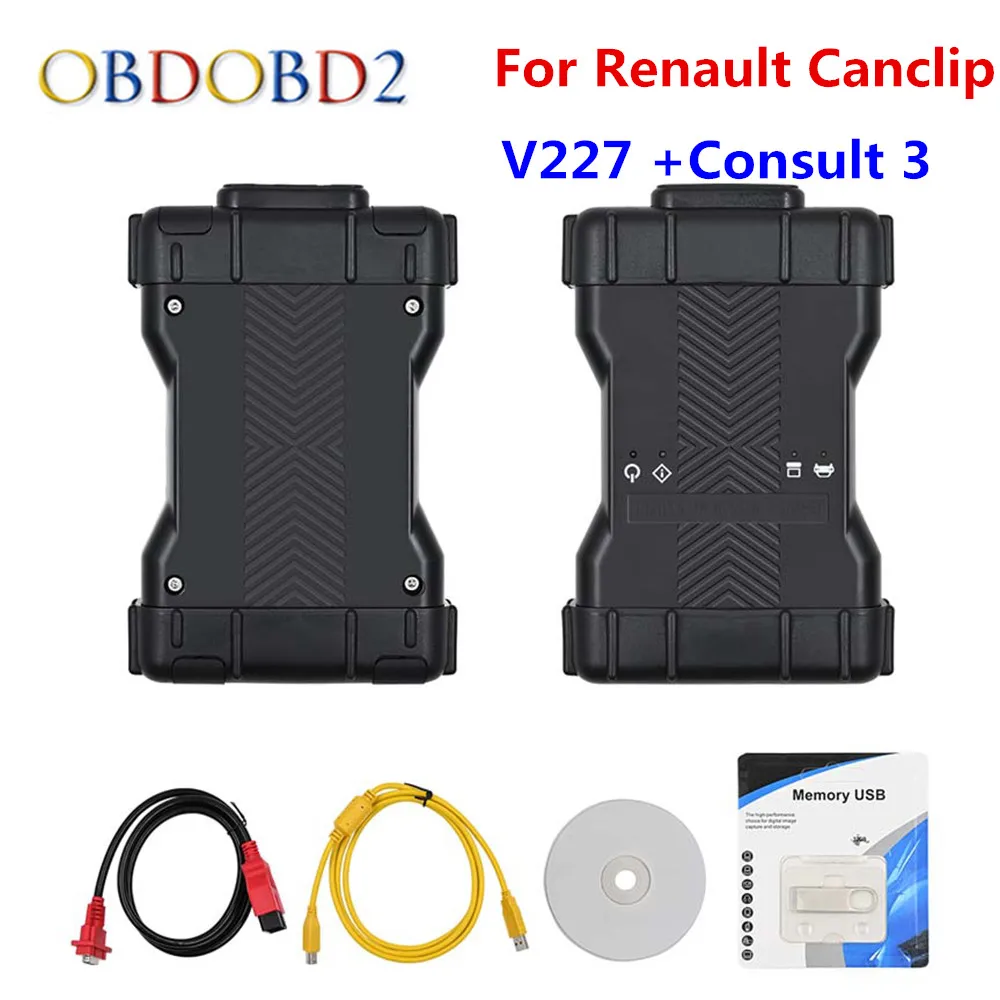 Hot CAN Clip 2 in 1 For Renault and Nissan OBD2 Diagnostic Interface CanClip V231 Consult 3 III Nissan Auto Self Diagnostic Tool