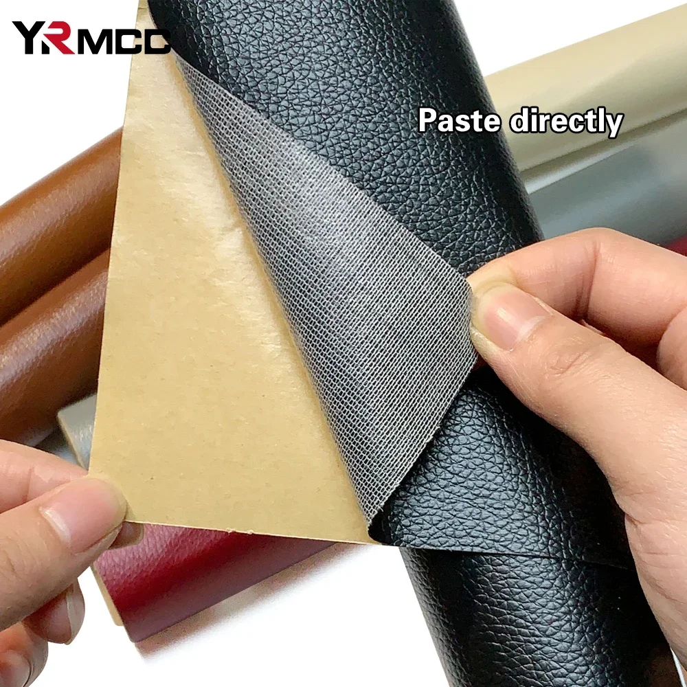 137cmx200cm PU Leather Self Adhesive Car Vinyl Wrap Leather Repair Auto Body Decoration Sticker for Home Car Seat Sofa Furniture