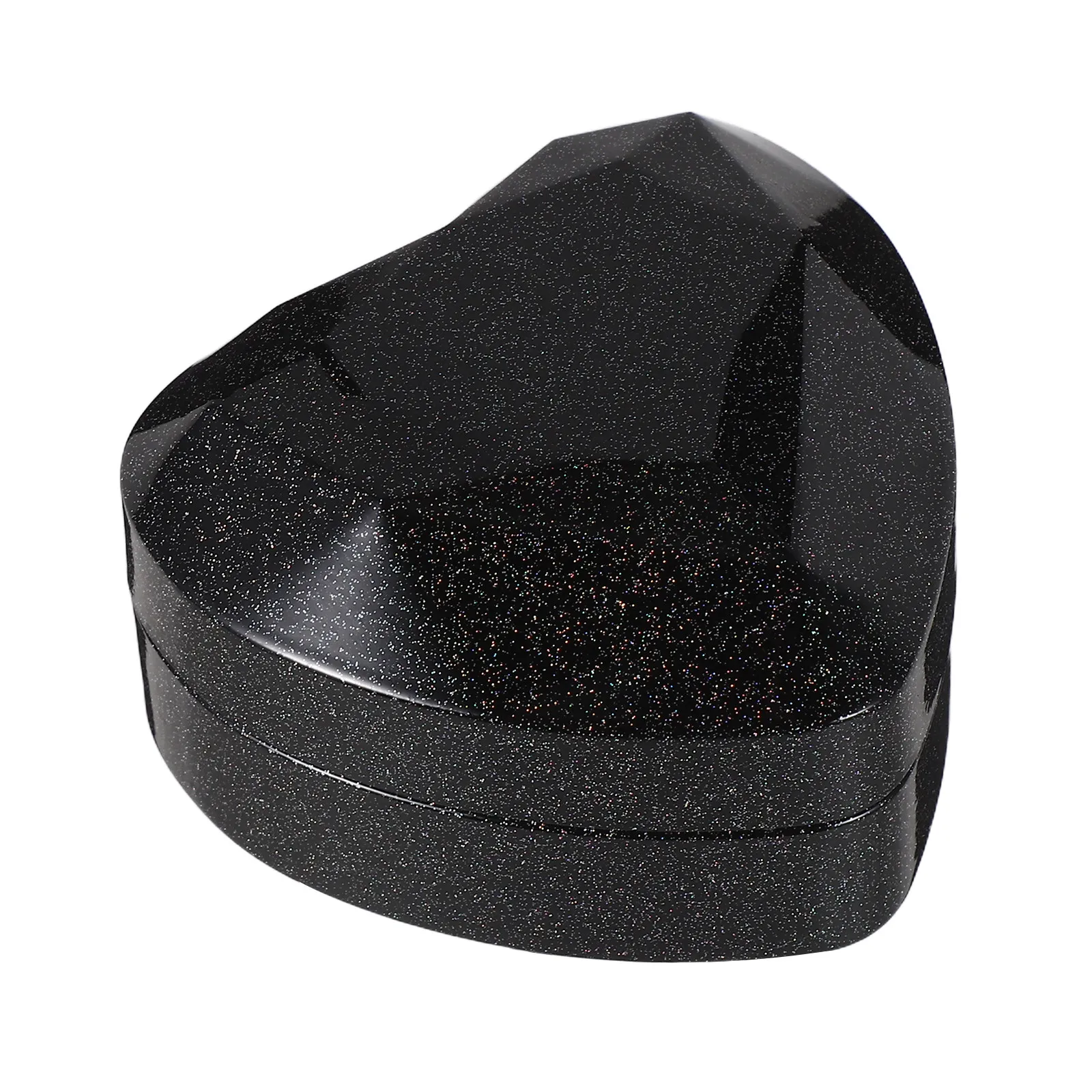 

Коробка для украшений в форме сердца со светодиодной подсветкой, роскошная, граненая, для помолвки, подарок на свадьбу, годовщину, Рождество, черная