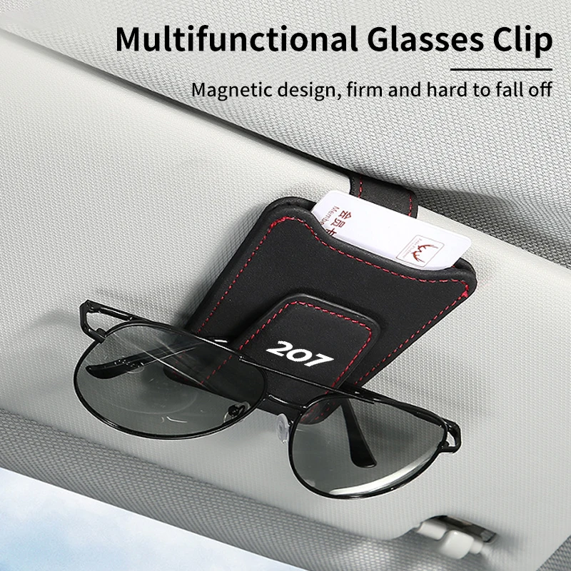 Clip de lunettes de voiture, pare-soleil Portable en daim, support de rangement pour lunettes de soleil pour Peugeot 206 307 308 3008 207 208 407 508 2008 5008 107 1