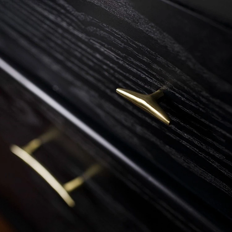 بسيطة الشمال نمط الصلبة النحاس مقبض خزانة درج ضوء الفاخرة النحاس النقي اليدوية مقبض الذهب