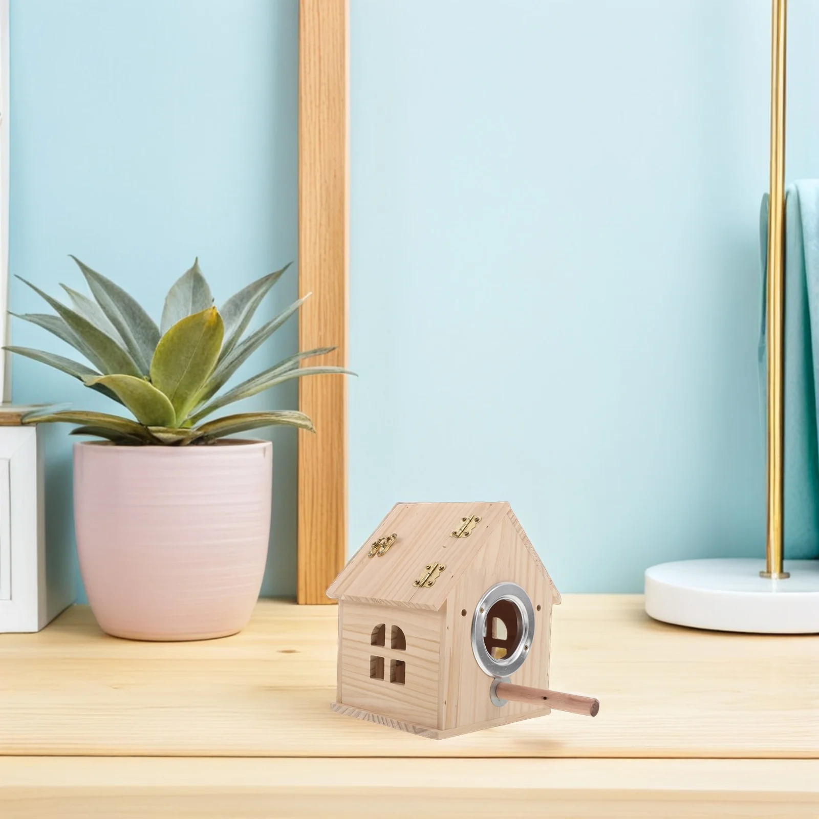 

Wooden Parrot Breeding Box 12X12X16In For Small Parakeets Lovebirds Budgies Nesting House Ventilated Tree Hanging Bird Nest Box